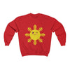 Image of Cute Winking Filipino Sun - Crewneck Sweatshirt - Unisex Sweatshirt L Red 