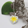 Image of Cute Winking Filipino Sun in Heart Necklace Jewelry 