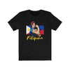 Image of Filipina Flex, Philippines Flag T-shirt - Unisex T-Shirt Black S 