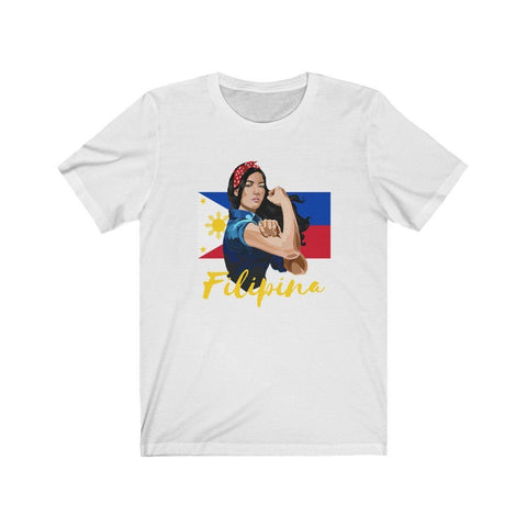 Filipina Flex, Philippines Flag T-shirt - Unisex T-Shirt White L 