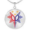 Image of Filipino Heritage, Tribal Warrior Sun - Luxury Necklace (Stainless Steel or Gold Finish) Jewelry 