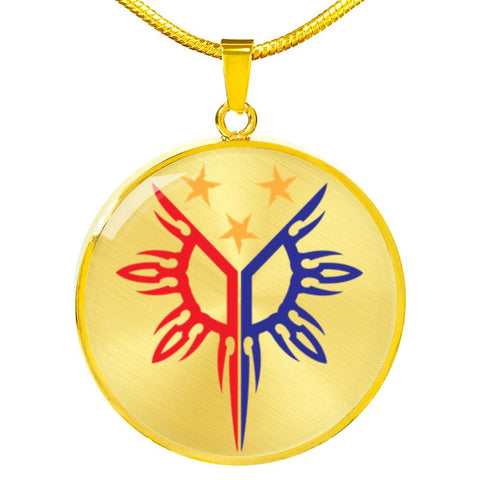Filipino Heritage, Tribal Warrior Sun - Luxury Necklace (Stainless Steel or Gold Finish) Jewelry 