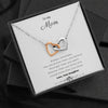 Image of Interlocking Hearts Necklace w/To Mom From Daughter Message Card "Always Remember" Jewelry 