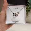 Image of Interlocking Hearts Necklace w/To Mom From Daughter Message Card "Always Remember" Jewelry Two Toned Box 
