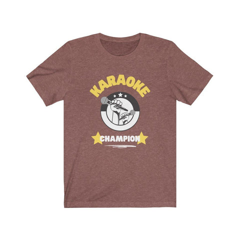 Karaoke Champpion - Funny Filipino T-shirt - Unisex (Brown) T-Shirt Heather Clay L 