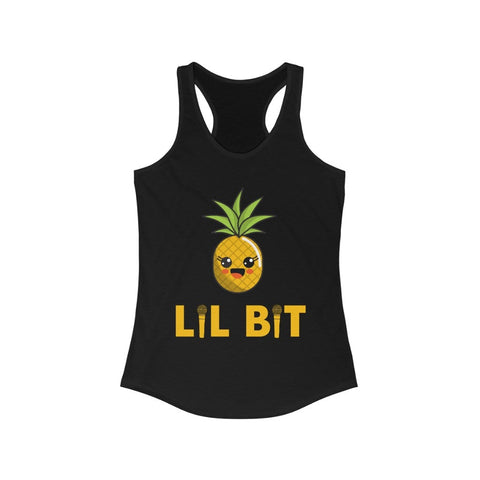 Lil Bit Pineapple - Women's Ideal Racerback Tank Tank Top Solid Black S 