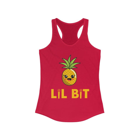 Lil Bit Pineapple - Women's Ideal Racerback Tank Tank Top Solid Red S 