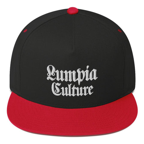 Lumpia Culture™ Alternate - Embroidered Snapback Hat Black/ Red 