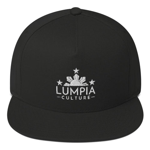 Lumpia Culture™ "Original" Embroidered Flat Bill Hat - Snapback Black 