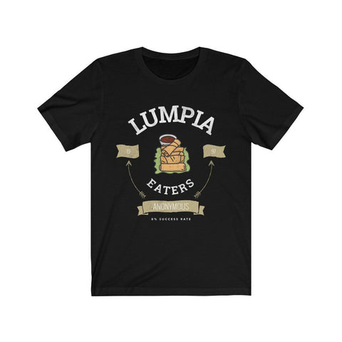 "Lumpia Eaters Anonymous... 0% Success Rate" - Funny Filipino T-shirt - Unisex T-Shirt Black L 