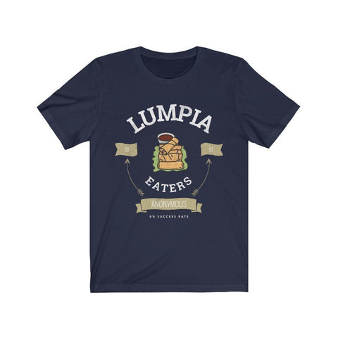 "Lumpia Eaters Anonymous... 0% Success Rate" - Funny Filipino T-shirt - Unisex T-Shirt Navy S 