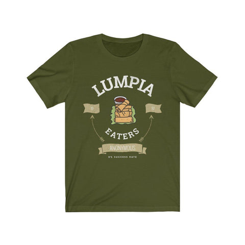 "Lumpia Eaters Anonymous... 0% Success Rate" - Funny Filipino T-shirt - Unisex T-Shirt Olive S 
