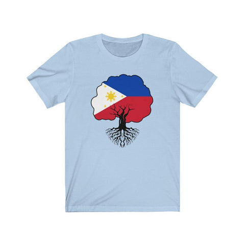 Philippines Flag "Roots" - Filipino T-Shirt - Unisex T-Shirt Baby Blue XS 