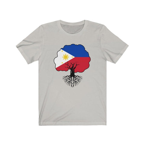 Philippines Flag "Roots" - Filipino T-Shirt - Unisex T-Shirt Silver XS 