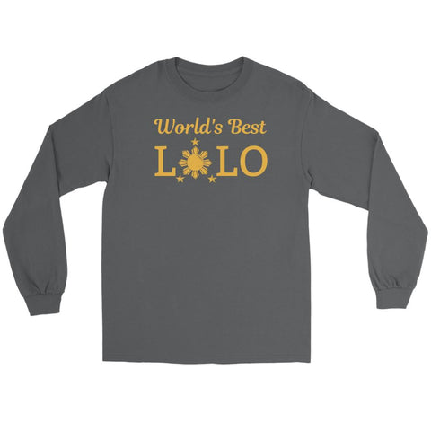 World's Best Lolo - Long Sleeve TEe T-shirt Gildan Long Sleeve Tee Charcoal S